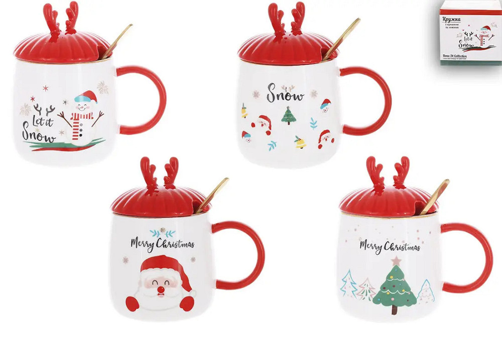 Кухоль з кришкою Bona Di Різдвяний настрій 927-230 400 мл Київ - зображення 1