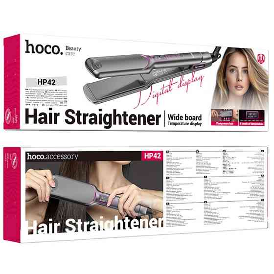 Выпрямитель для волос Hoco HP42 Wide board hair straightener with digital display Херсон