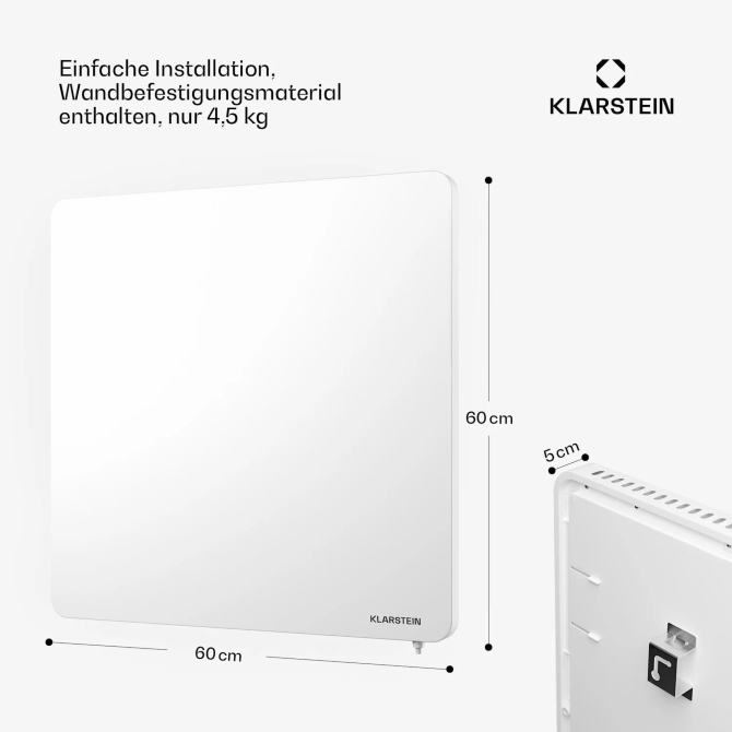 Економний Інфрачервоно-конвективний обігрівач Klarstein Wonderbeam 450W Косів - зображення 1
