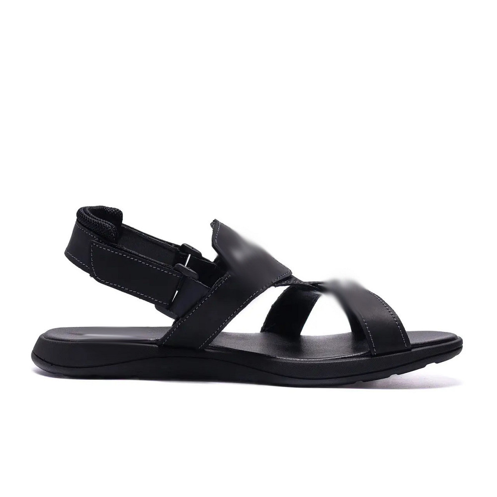 Мужские кожаные сандалии  PM Black Leather Киев - изображение 12