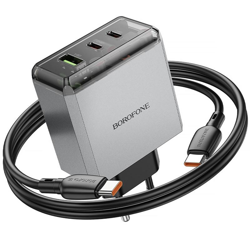 СЗУ Borofone BN22 Lena PD65W (1USB-A/2C) + кабель Type-C to Type-C Херсон - изображение 6