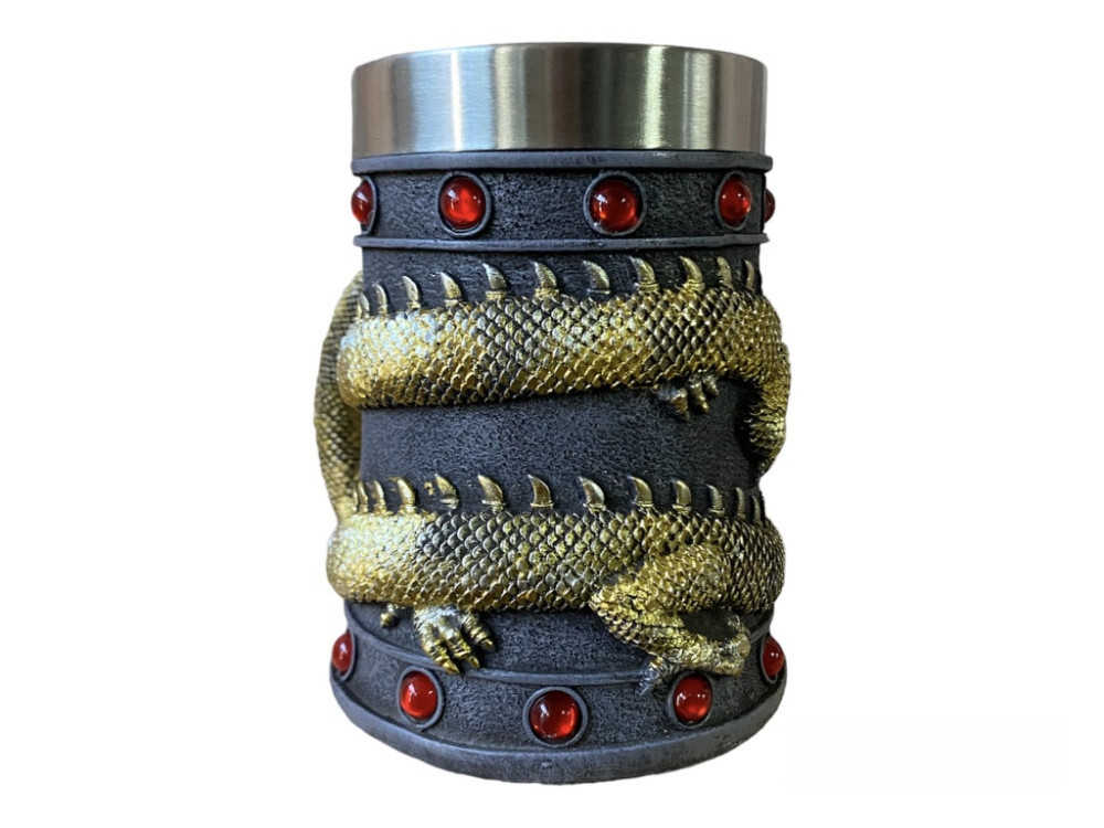 Кружка Чашка Бокал 3 Нержавеющая сталь Дракон Золотой Танард 550 мл Киев - изображение 9