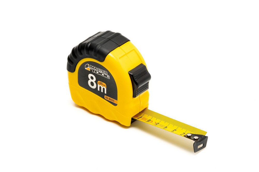 Рулетка MASTERTOOL ″Shiftlock″ 8 м×25 мм фиксатор полотна нейлоновое покрытие 62-8025 Харків - зображення 1