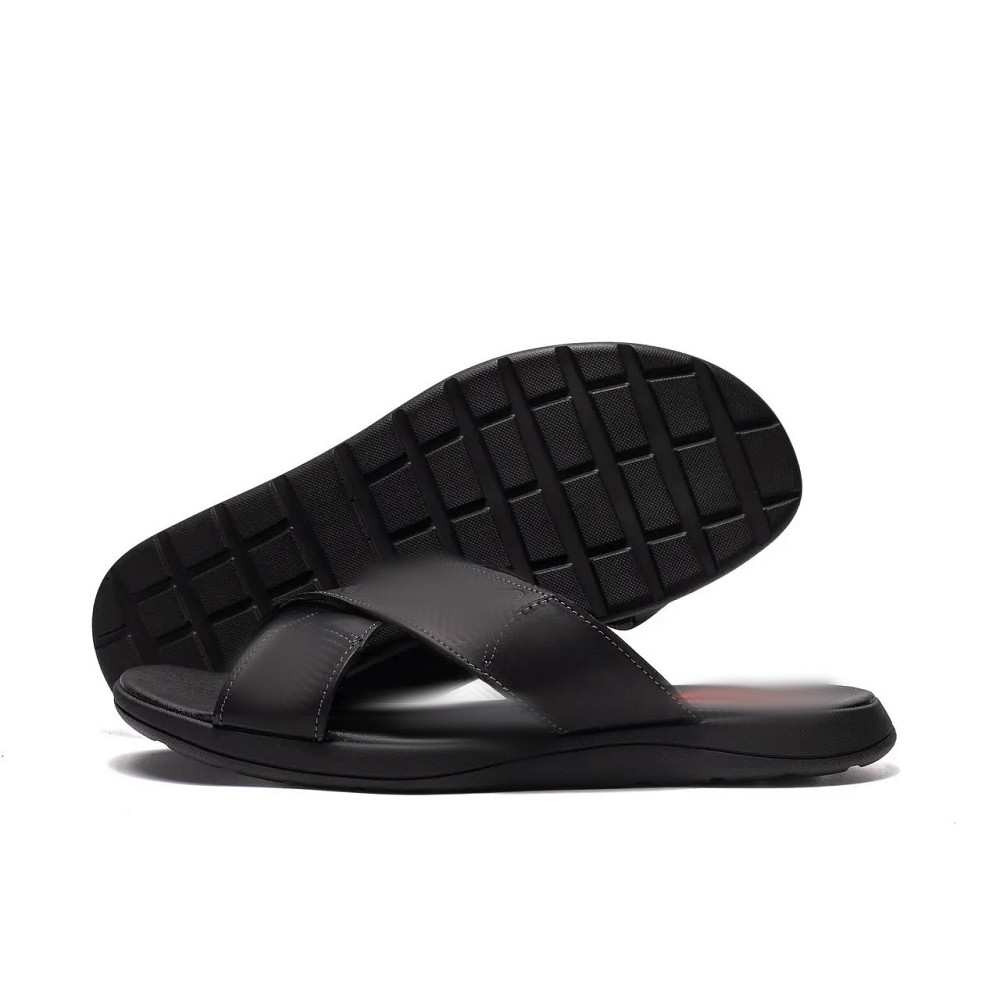 Мужские кожаные  летние шлепанцы-сланцы CrossFit Київ - зображення 11