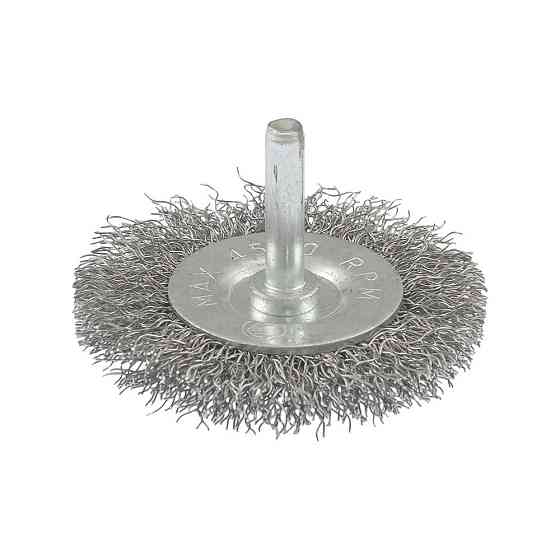 Щетка дисковая MASTERTOOL из рифленой проволоки 60 мм со стержнем 1/4" 19-9806 Харків