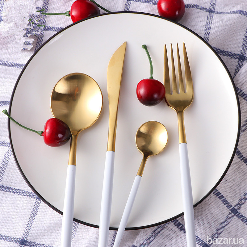 Набор столовых приборов Kitchen белый на 6 персон Киев - изображение 6