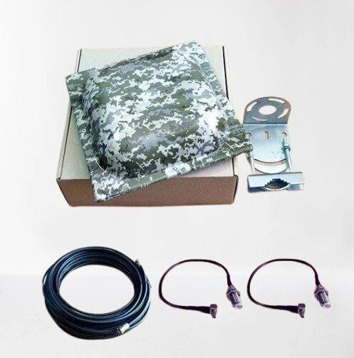 Антенна MIMO панельная 3G/4G LTE DN-17U 1610-2900 МГц 2х12-18 дБ с 20 м кабеля RG-58U 50Ом и антенны Днепр - изображение 1