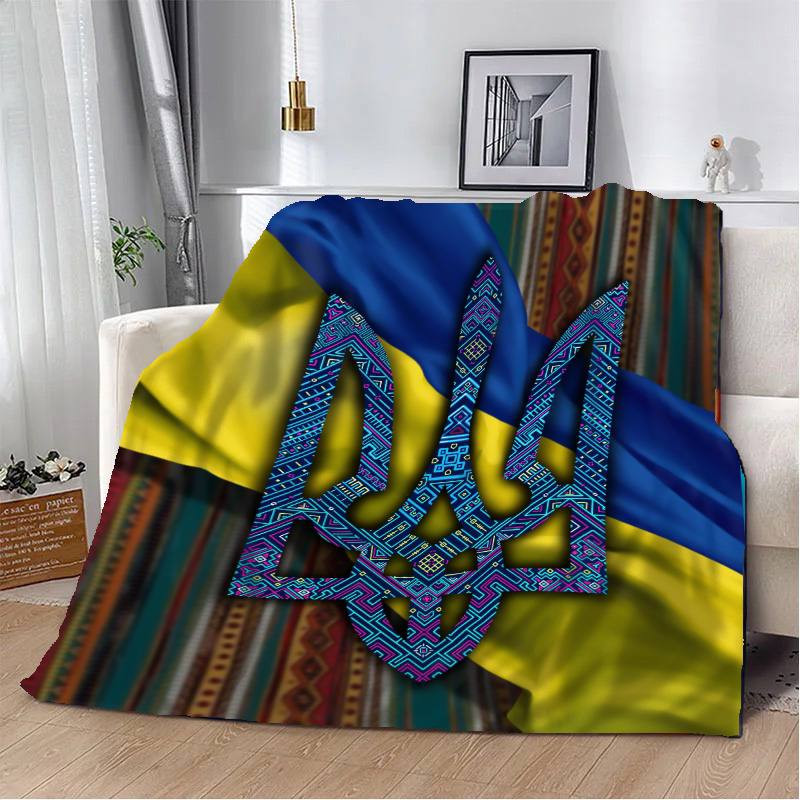Плед патріотичний 3D Герб з візерунком 20222484_A 12357 160х200 см Київ - зображення 1