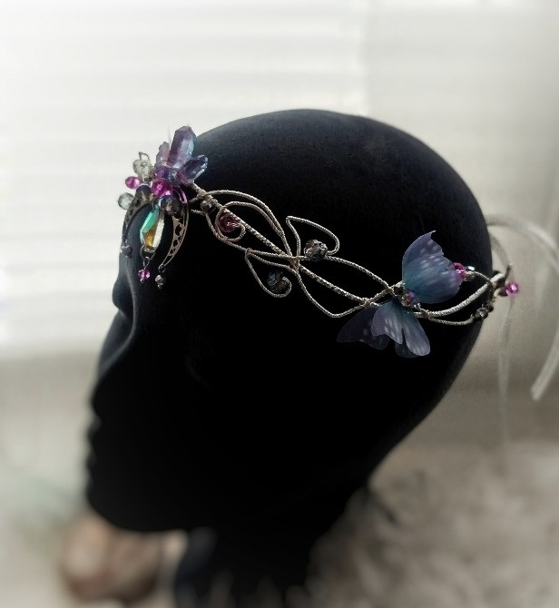 Легенда діадема тіара обруч оберіг на чоло фентезі казкова прикраса кварц місяць Луцк - изображение 1