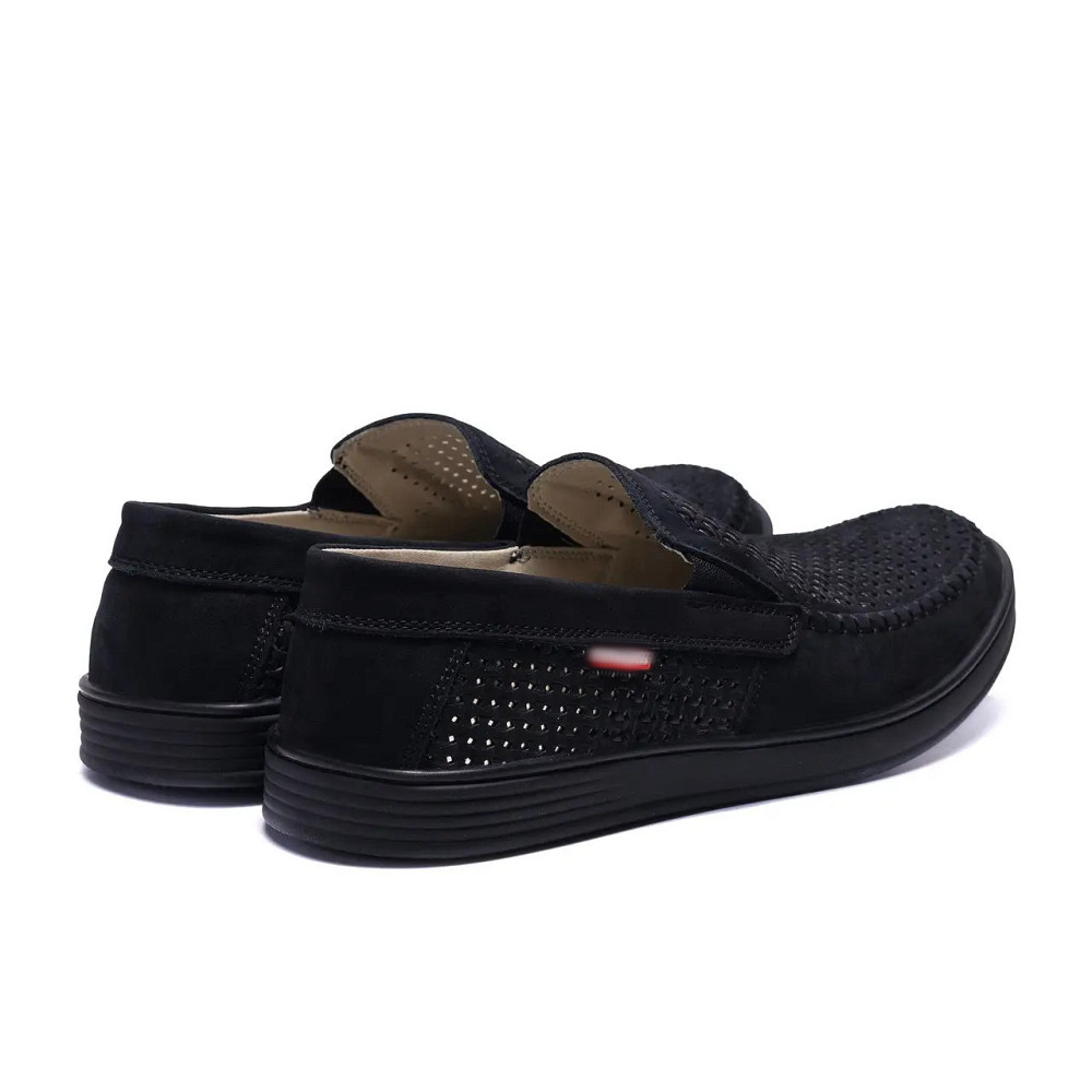 Мужские летние кожаные мокасины  LS перфорация Dark Київ - зображення 4