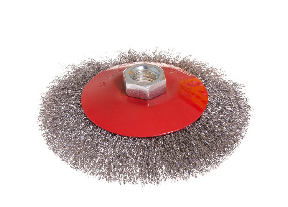 Щетка конусная MASTERTOOL из рифленой проволоки 115 мм М14 19-8211 Харьков - изображение 1