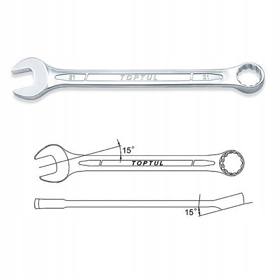Набор ключей дюймовых комбинированных TOPTUL 16 шт. (1/4"-1-1/4") GBAA1604 Харьков - изображение 3