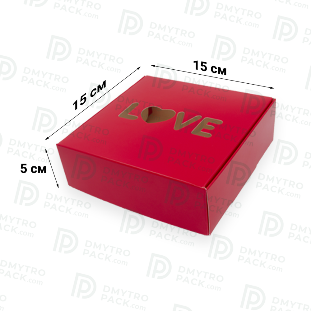 Коробка "LOVE" 150х150х50 мм красная для подарка Херсон - зображення 8
