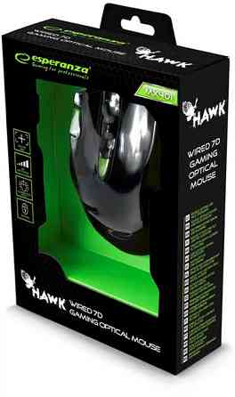 Мышь компьютерная проводная Esperanza MX401 Hawk Black-Green EGM401KG зеленая Киев