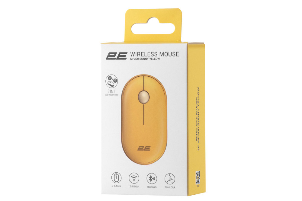 Мышь компьютерная безпроводная 2E Silent WL BT Sunny yellow 2E-MF300WYW желтая Киев - изображение 3