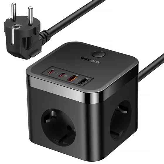 Удлинитель Baseus PowerCombo PD30W+QC3.0 (2USB-A/2C/2Socket) (1.5m) (BPS30) Херсон