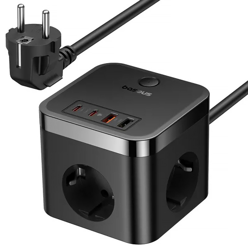 Удлинитель Baseus PowerCombo PD30W+QC3.0 (2USB-A/2C/2Socket) (1.5m) (BPS30) Херсон - зображення 1