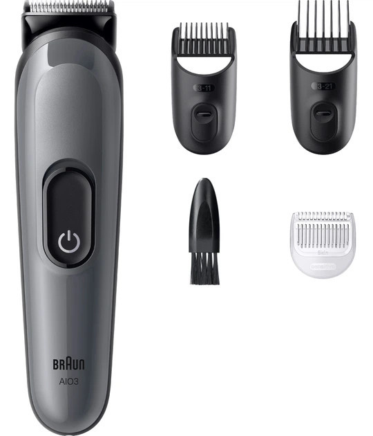 Машинка для стрижки волос Braun All-in-One Series 3 AIO3500 2 Вт серый Київ - зображення 1