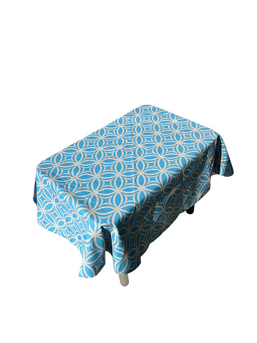 Скатерть водоотталкивающая овальная Ромбы бирюза Одеса - зображення 2