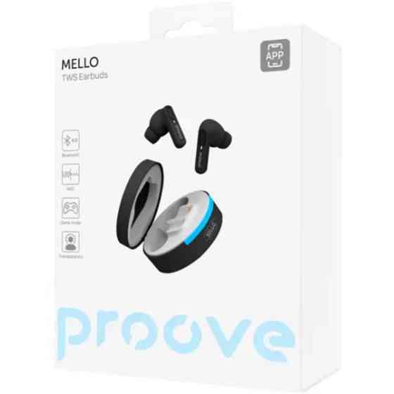 Bluetooth-гарнітура Proove Mello TWS with ANC (APP) Black (TWML0001AP01) Харків
