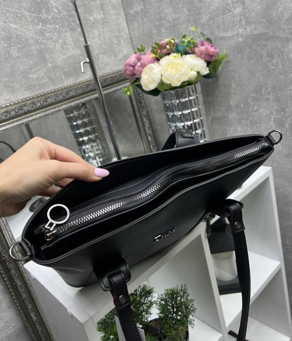 Большая сумка шоппер А4 формата черная повседневная Диор DS181 Киев - изображение 3