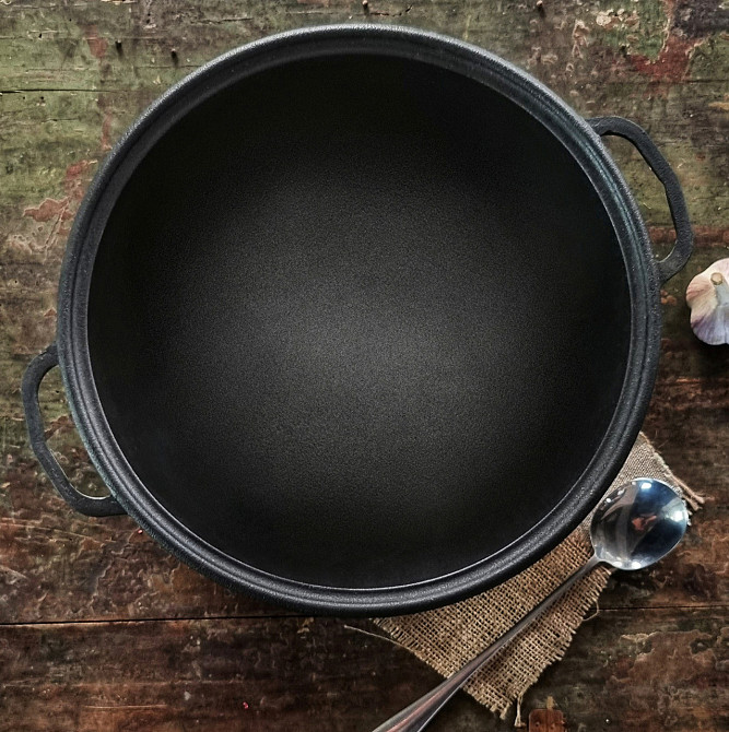 Казан чугунный WOK Maysternya с крышкой-сковородой 12л V12СРGr Одесса - изображение 8