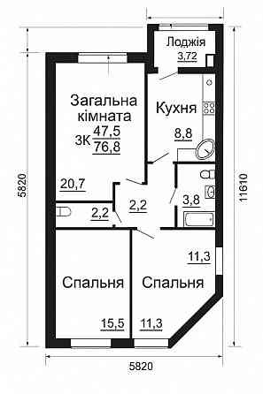продажа 3-к квартира Киево-Святошинский, Софиевская Борщаговка, 3040000 грн. 