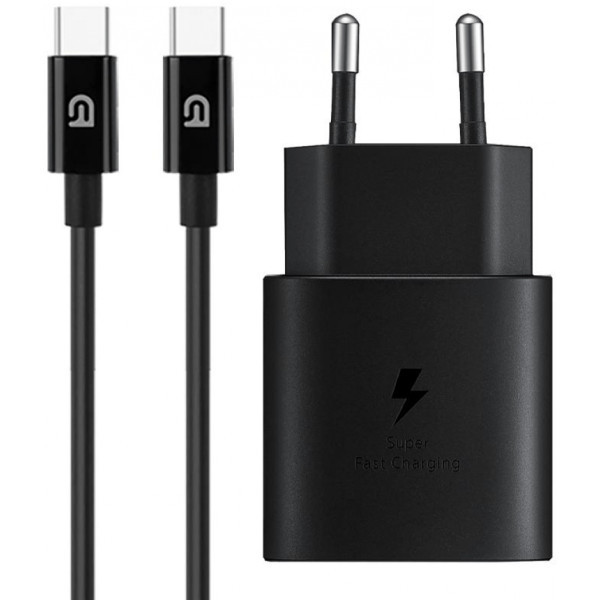 Мережевий зарядний пристрій ArmorStandart AR-TA800 USB-C 25W + cable Type-C to Type-C Black (ARM7772 Харьков - изображение 1