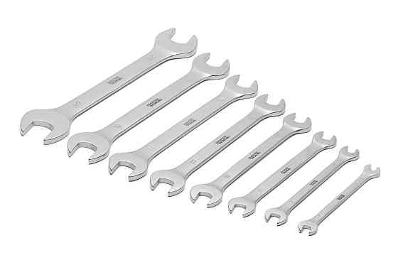 Ключи рожковые MASTERTOOL SATIN FINISH набор 8 шт (6–20/22 мм) CrV DIN 3110 70-2108 Харків