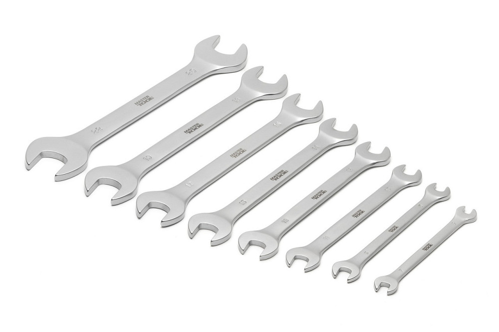 Ключи рожковые MASTERTOOL SATIN FINISH набор 8 шт (6–20/22 мм) CrV DIN 3110 70-2108 Харків - зображення 4