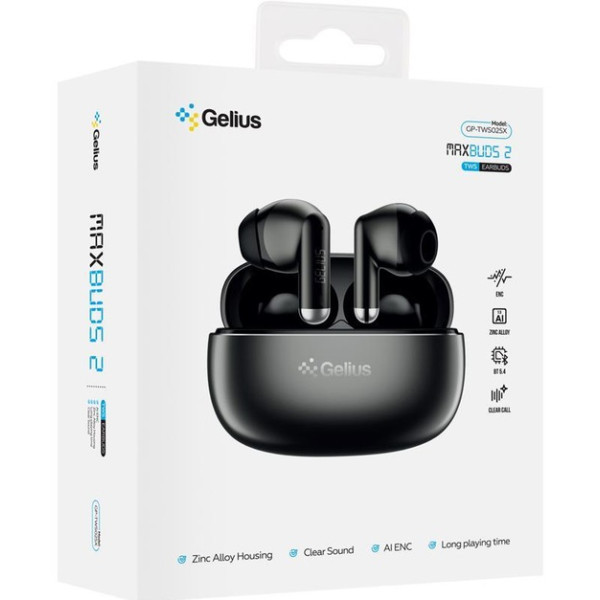 Bluetooth-гарнітура Gelius MaxBuds 2 GP-TWS025X Gun Metal (Код товару:41358) Харків - зображення 3
