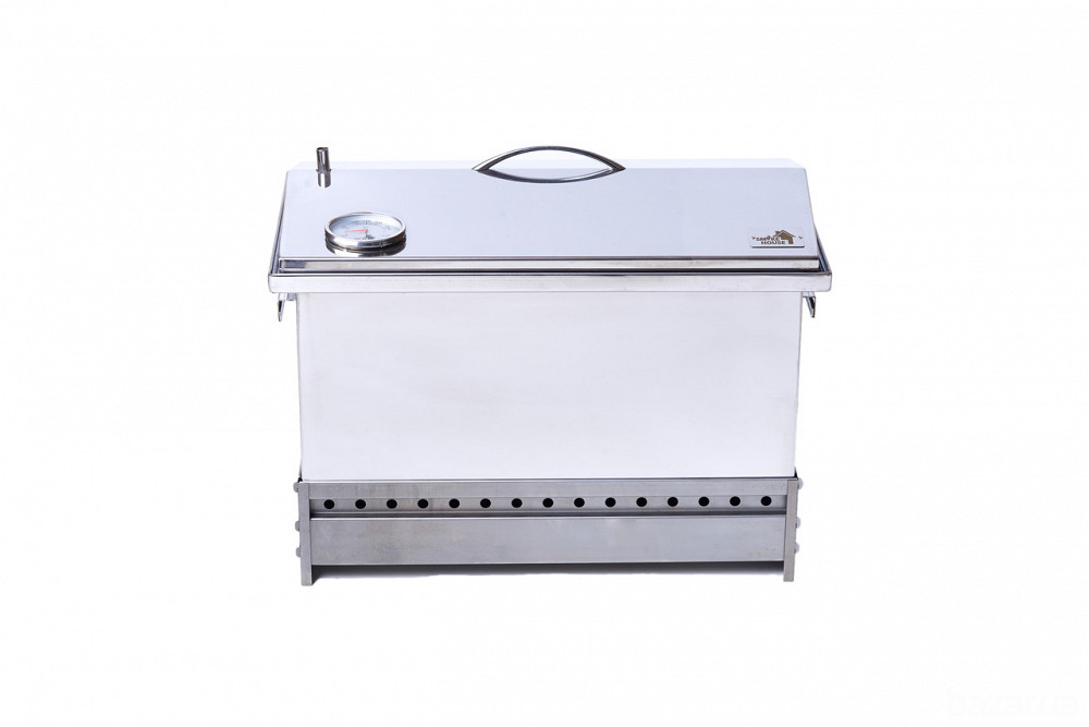 Коптильня для дома Smoke House L DeLuxe с термометром и подставкой Харків - зображення 5