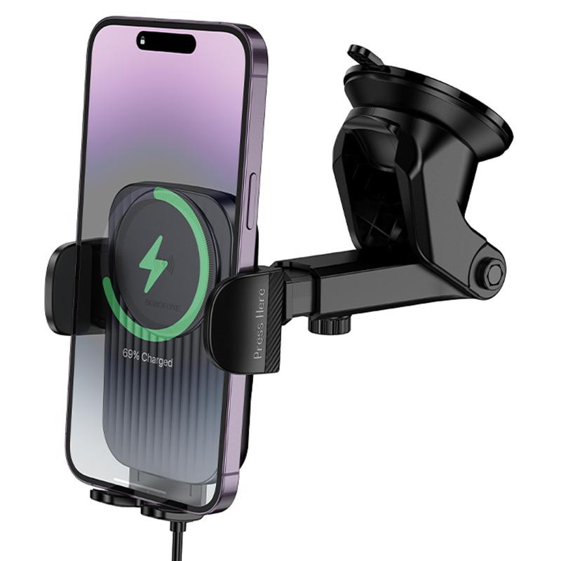 Автодержатель с БЗУ Borofone BH222 Leading 15W (center console) Херсон - зображення 2