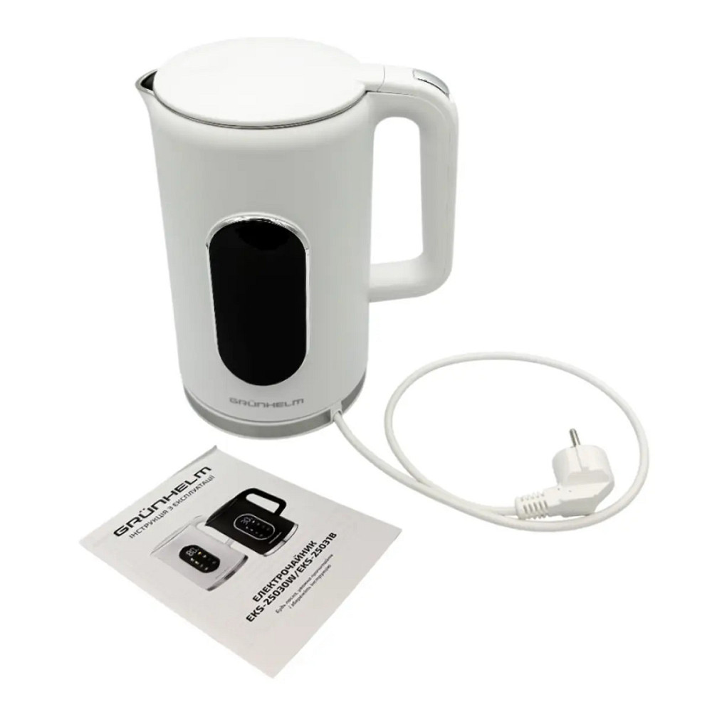 Электрочайник Grunhelm EKS-25030W 1.7 л белый Київ - зображення 7