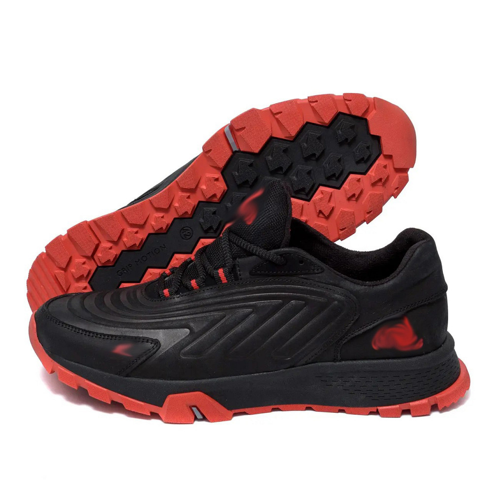 Мужские кожаные кроссовки Originals Ozelia Black&Red Киев - изображение 1