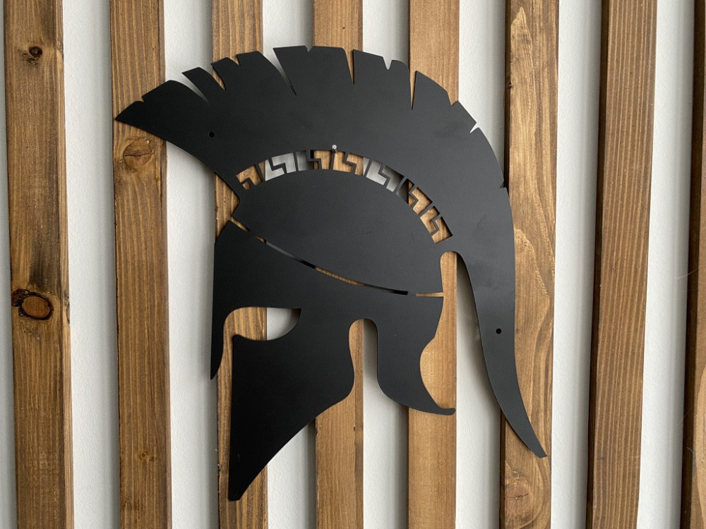 Настенный декор панно картина лофт из металла Шлем Спартанца Киев - изображение 3