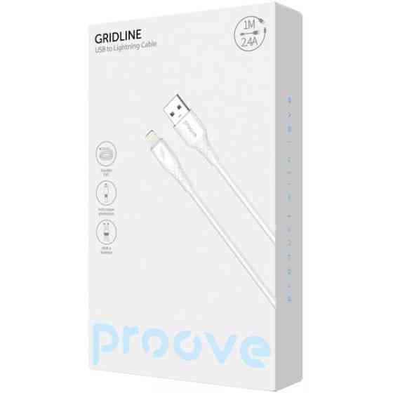 Кабель Proove GridLine USB to Lightning 2.4A 1m White (CCGL12001102) (Код товару:41589) Харьков
