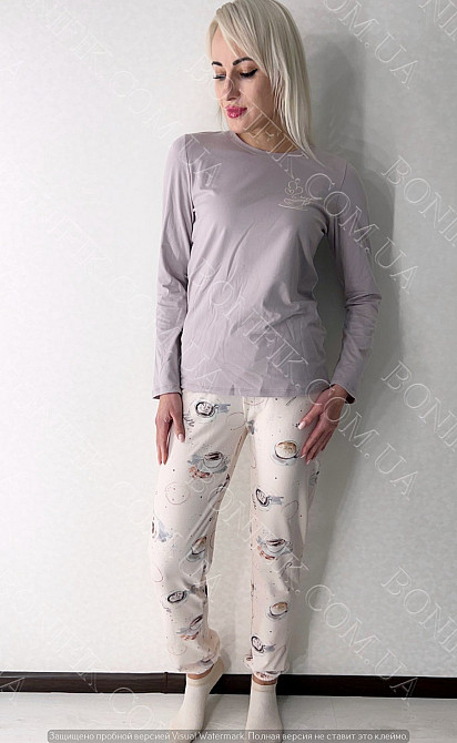 Женская пижама с рисунком "Teodora" (16206) (арт. 1297) Кривий Ріг - зображення 3