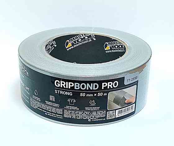Лента армированная MASTERTOOL GripBond Pro Strong t 70°C 50 мм×50 м серая 77-2550 Харків