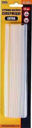 Стержни клеевые MASTERTOOL EXTRA 7.2х200 мм 12 шт суперпрочные 42-1163 Харків