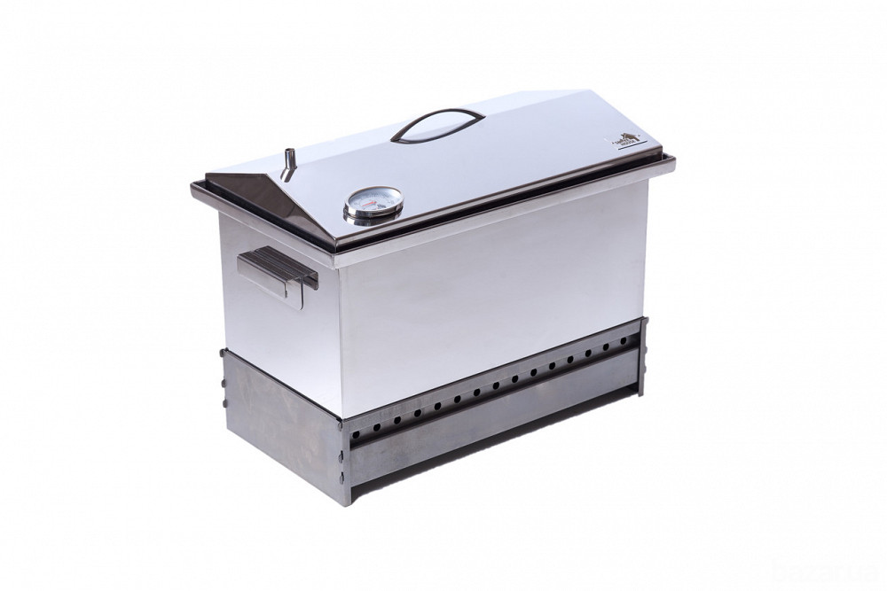 Коптильня для дома Smoke House L DeLuxe с термометром и подставкой Харків - зображення 1