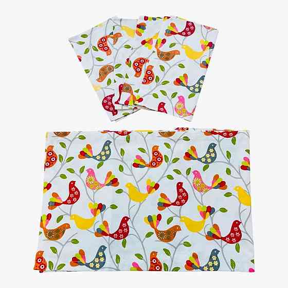 Набор салфеток «Жар-птица» с тефлоновой пропиткой – натуральная ткань, 4 шт, 30×32 см, разноцветные Одеса