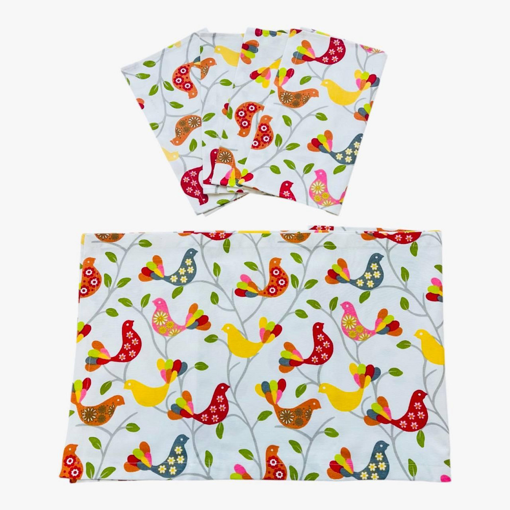 Набор салфеток «Жар-птица» с тефлоновой пропиткой – натуральная ткань, 4 шт, 30×32 см, разноцветные Одесса - изображение 1