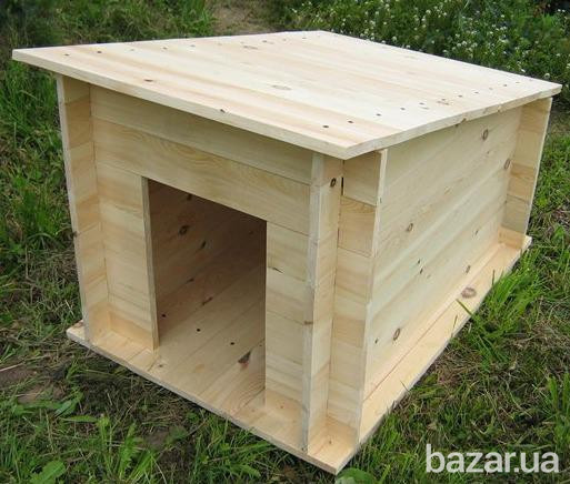 Деревянная будка для собак. Собачі будки. Вишнёвое - изображение 3