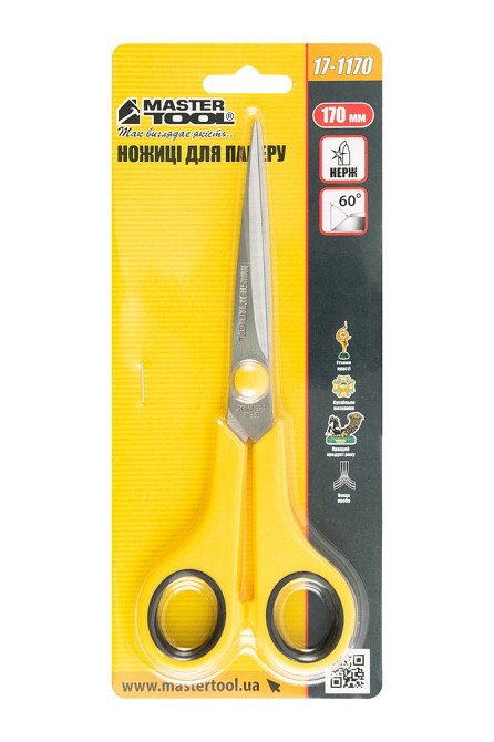 Ножницы для бумаги MASTERTOOL 170 мм 17-1170 Харків - зображення 3