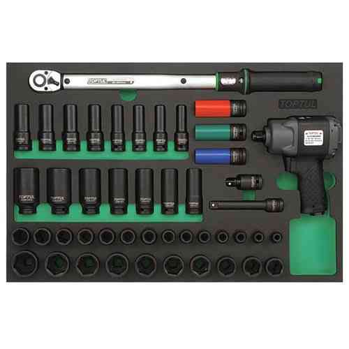 Набор ударных головок с пневмогайковертом (ложемент под 1 секцию) TOPTUL GVD4602 Харків