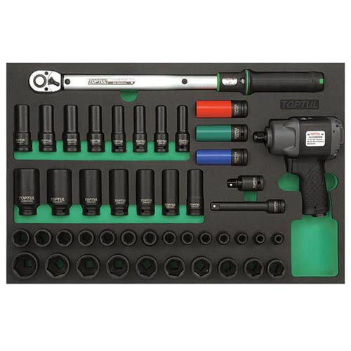 Набор ударных головок с пневмогайковертом (ложемент под 1 секцию) TOPTUL GVD4602 Харьков - изображение 1