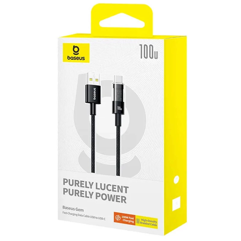 Дата кабель Baseus Gem Fast Charging USB to Type-C 100W (1m) (P10373002211) Херсон - зображення 3