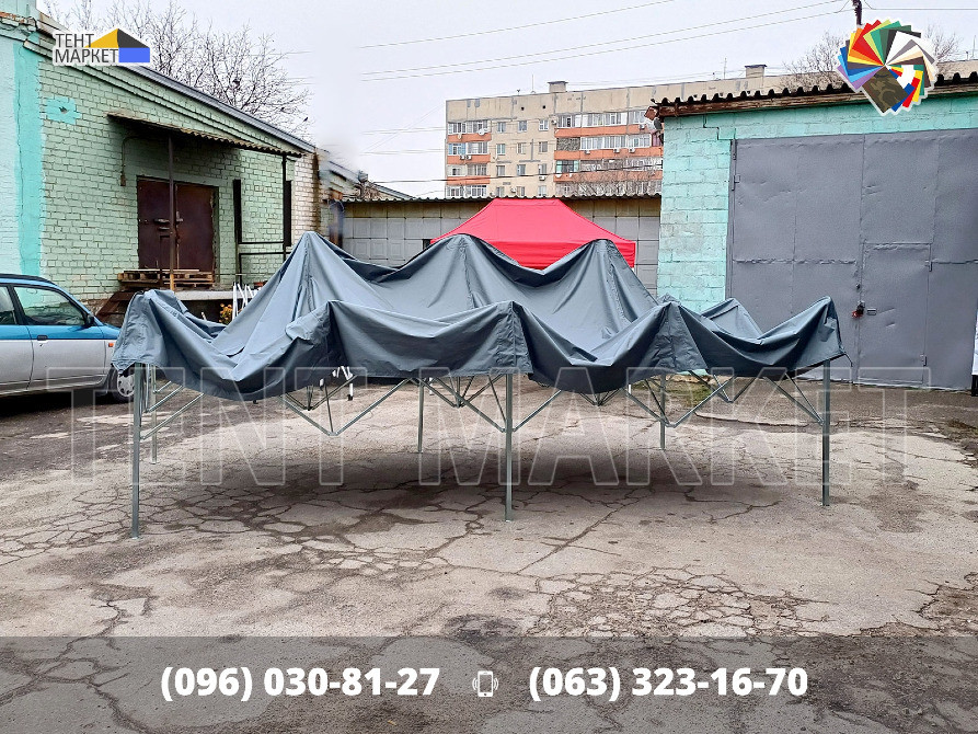 Шатер розсувний 6х3 Pro Extra Сірий з оцинкований каркас. Шатри намети виготовлення пошиття тенти Запоріжжя - зображення 9
