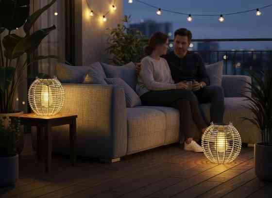 Фонарь садовый на солнечной батарее GardenLine LED 6051 20см белый Одесса
